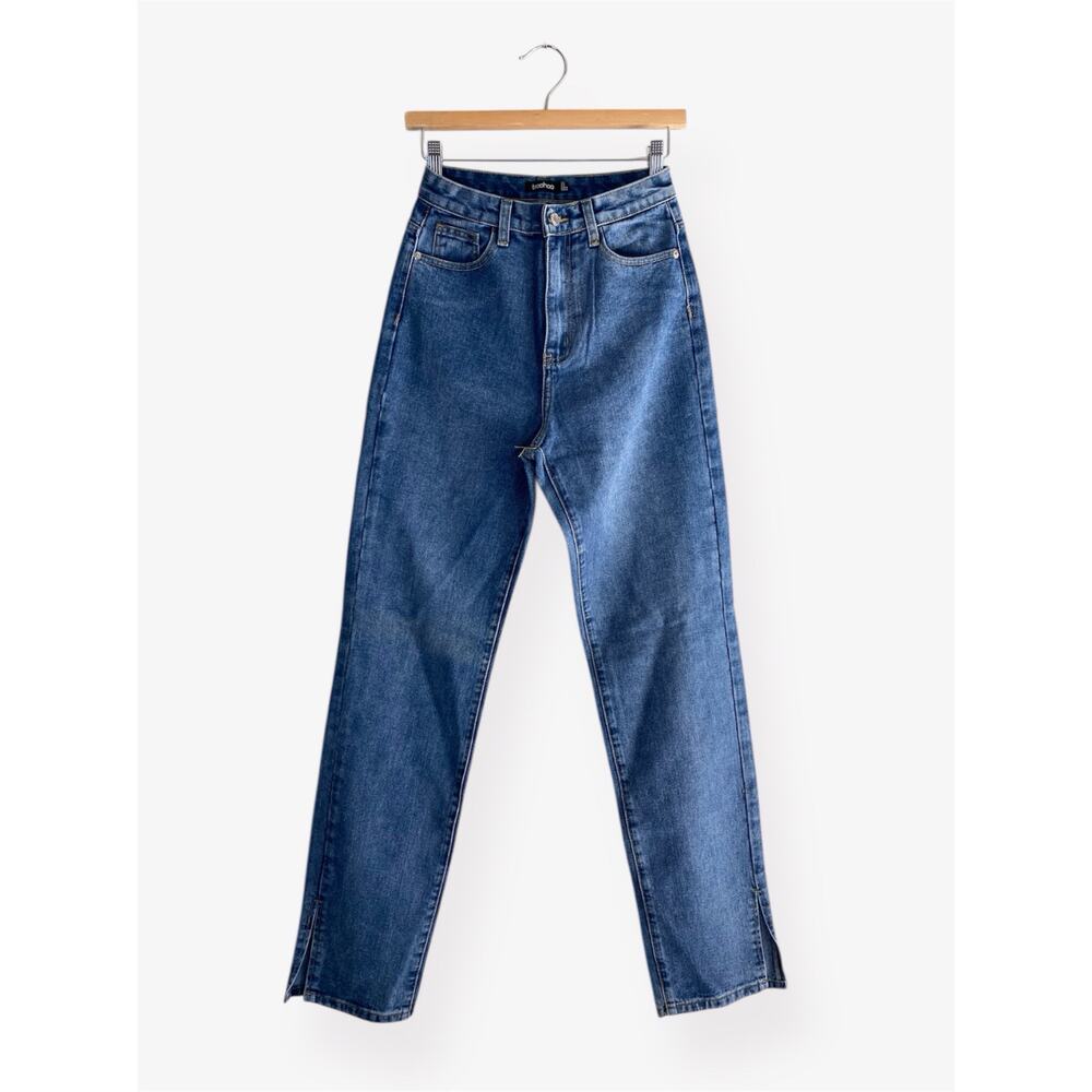 Boohoo Women’s Jeans High Waist Straight Leg Denim Blue US 4